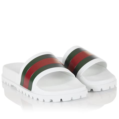 mens gucci web sandels white cheap|Gucci Sandals and Slides for Men .